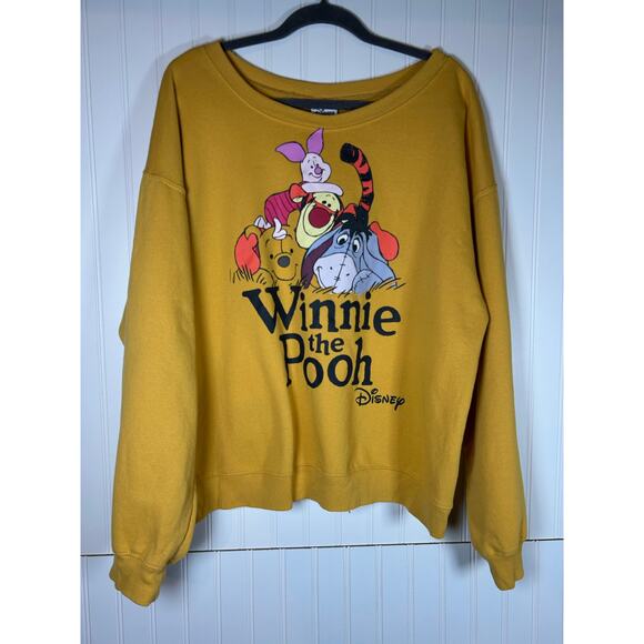 Disney Winnie The Pooh Sweetheart Teens Size XL 15 17 Yellow Crewneck fall cozy - Picture 1 of 8